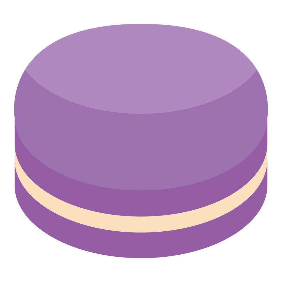 icono de macarrón violeta, estilo isométrico vector