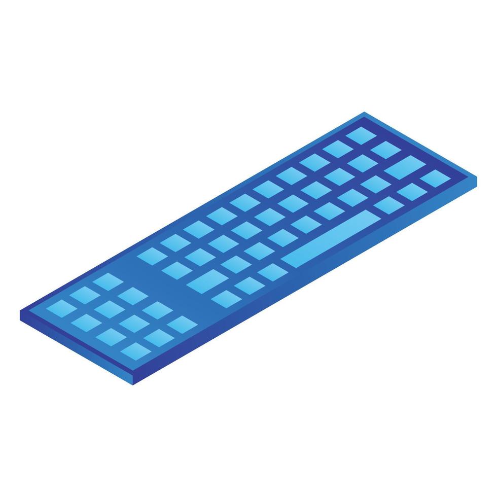 icono de teclado de computadora, estilo isométrico vector