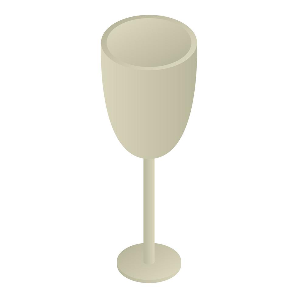 Empty champagne glass icon, isometric style vector