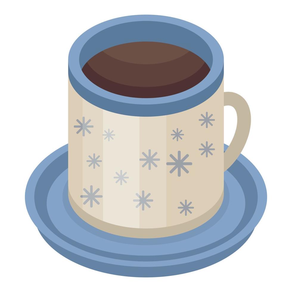 Mulled wine mug icon, isometric style vector