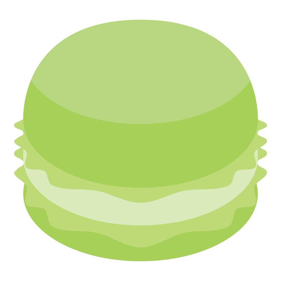 Green lime macaroon icon, isometric style vector