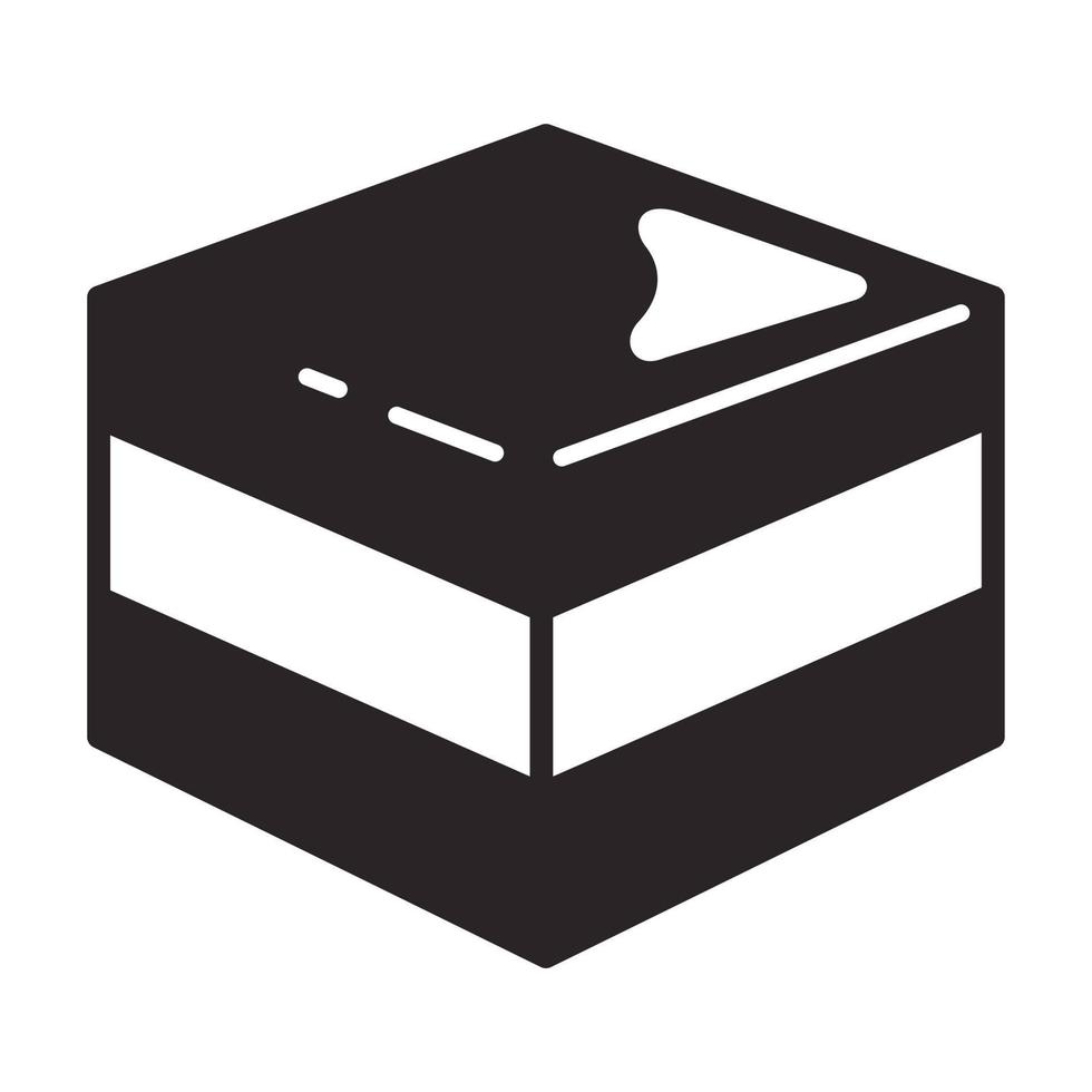 Sweet piece cake icon, simple style vector