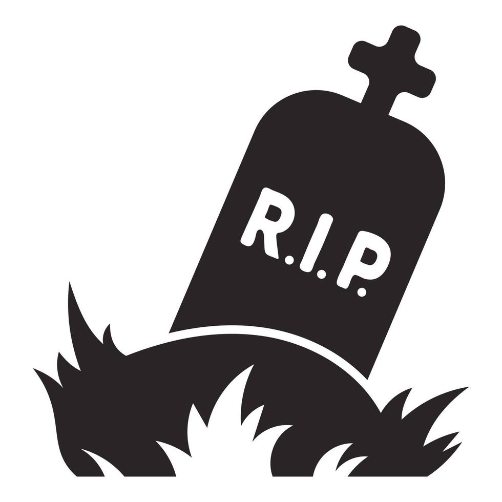 Rip grave icon, simple style vector