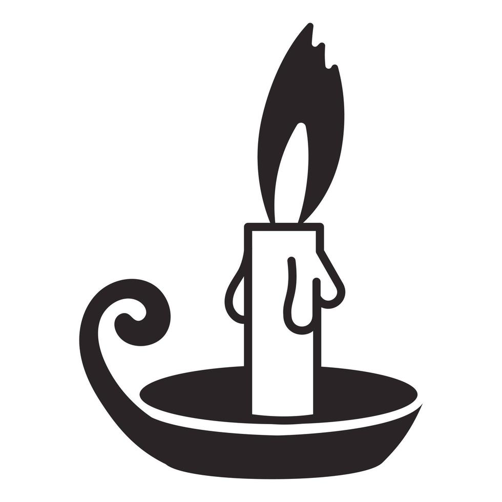 Candle icon, simple style vector