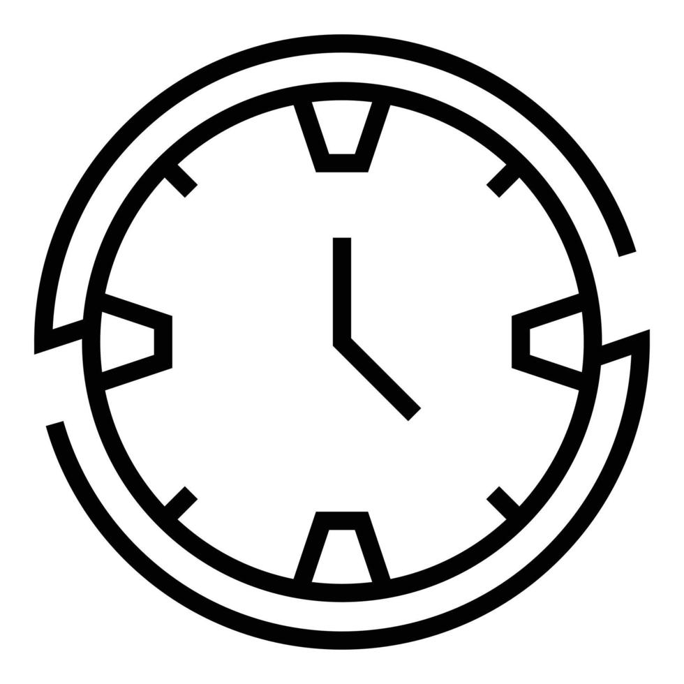 vector de contorno de icono de reloj de pared. ver tiempo