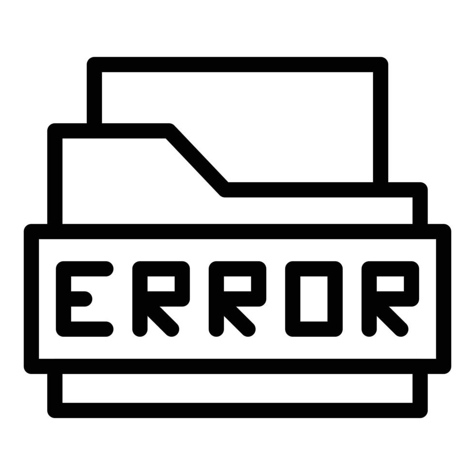 vector de contorno de icono de error de carpeta. código del sitio web