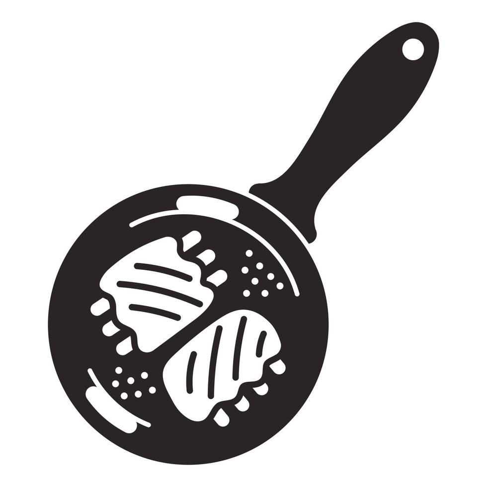 Steak on griddle icon, simple style vector