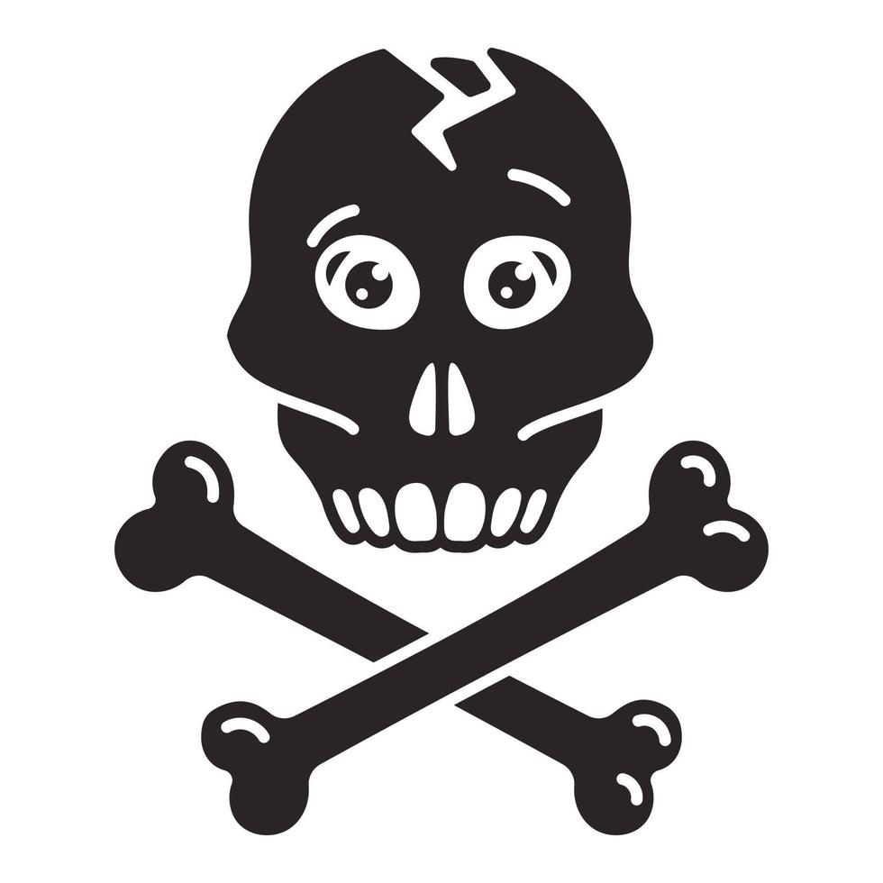 Skull bone icon, simple style vector