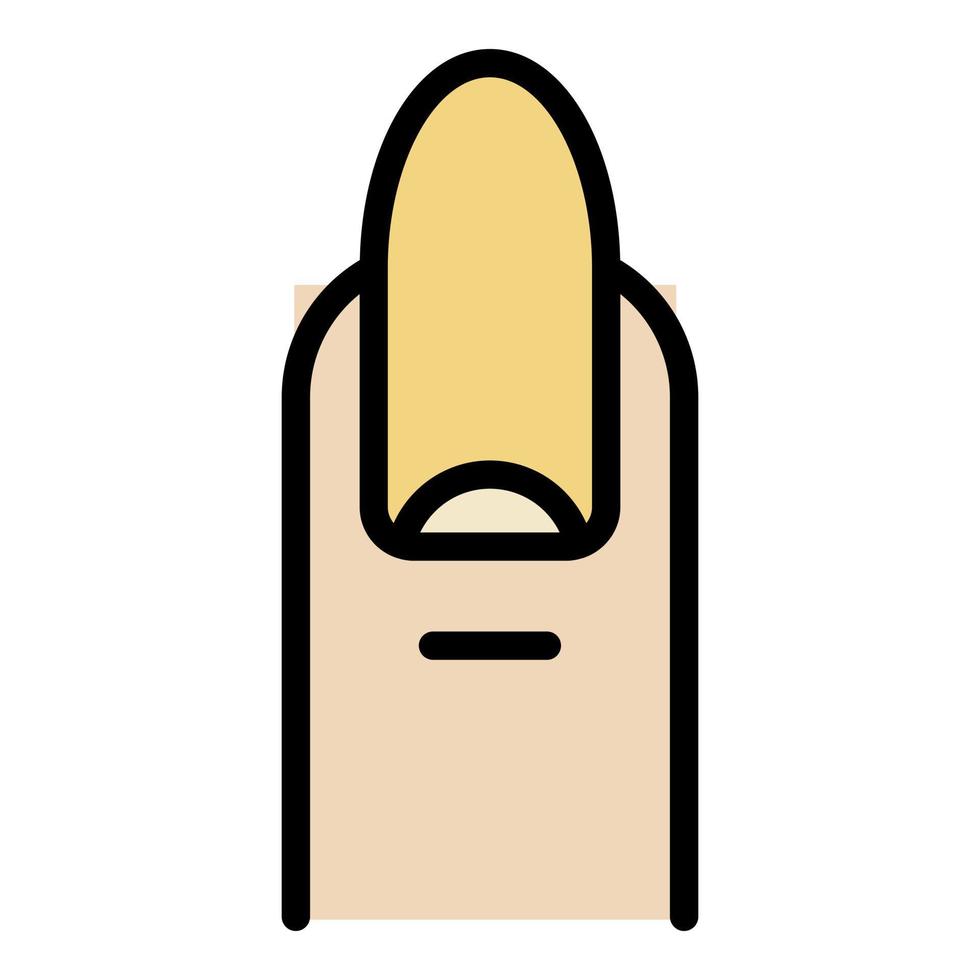 Cute finger nail icon color outline vector