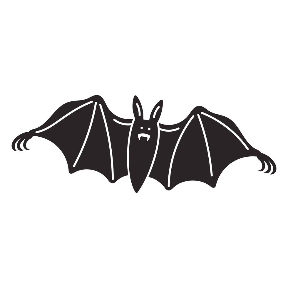 Night bat icon, simple style vector