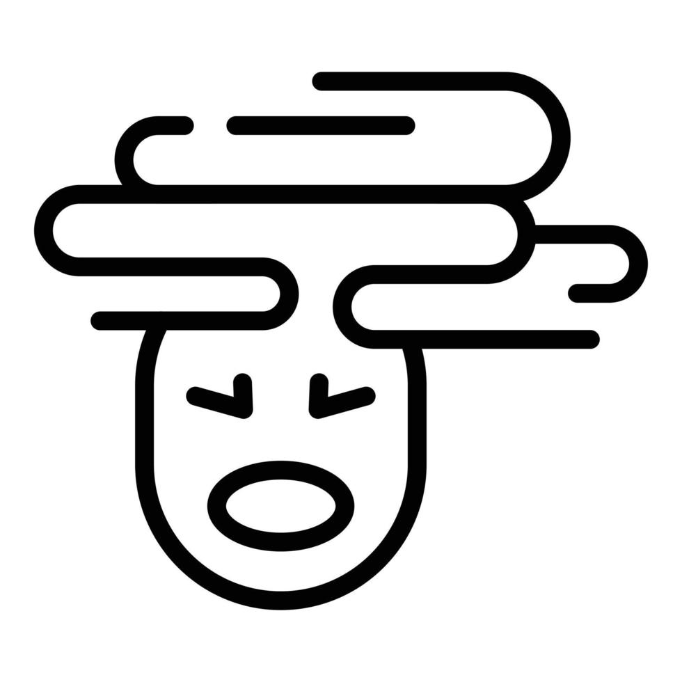 Depressed fear icon outline vector. Panic attack vector