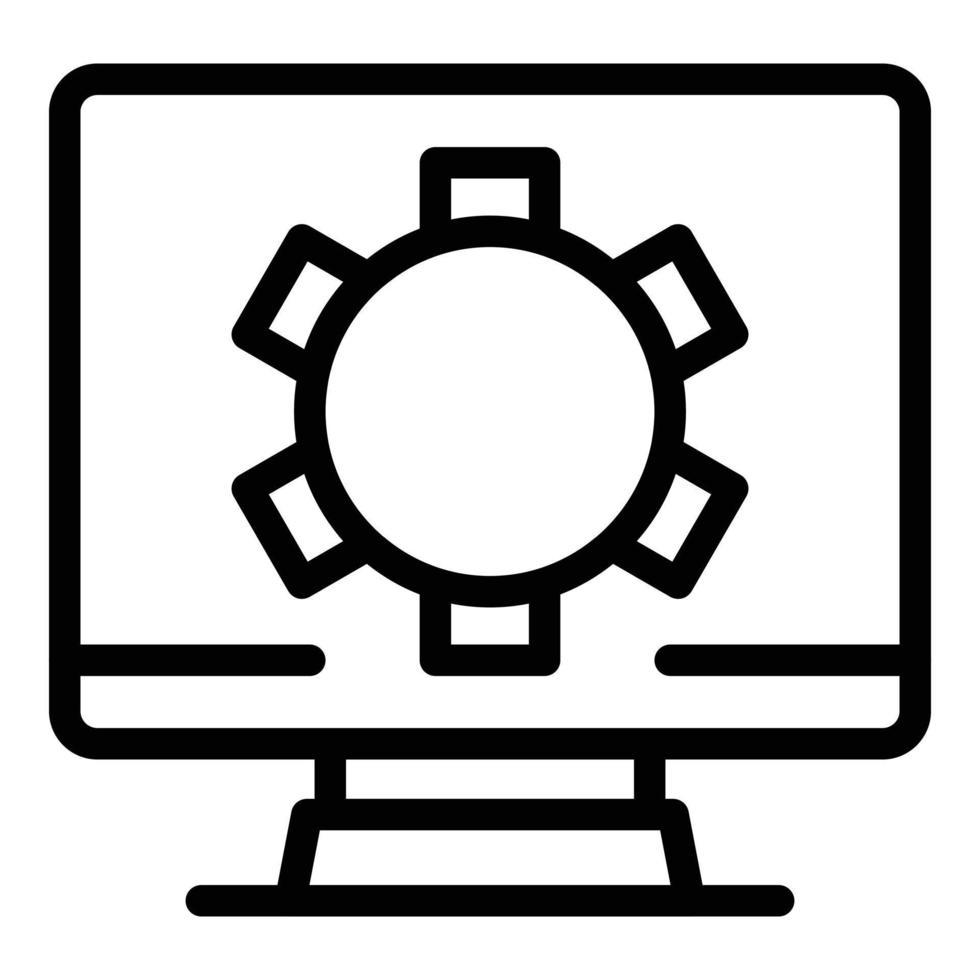 Pc software icon outline vector. Code design vector