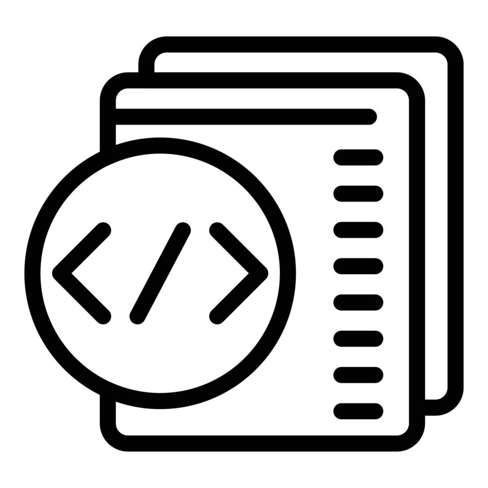 Html code icon outline vector. Web cms vector