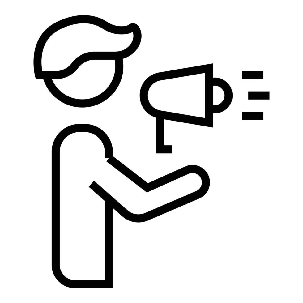 Megaphone speaker icon outline vector. Seminar person vector