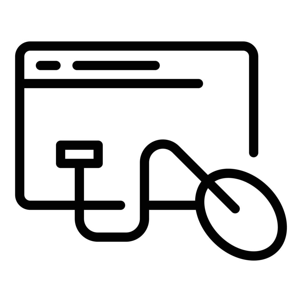 vector de contorno de icono de ratón web cms. diseño html