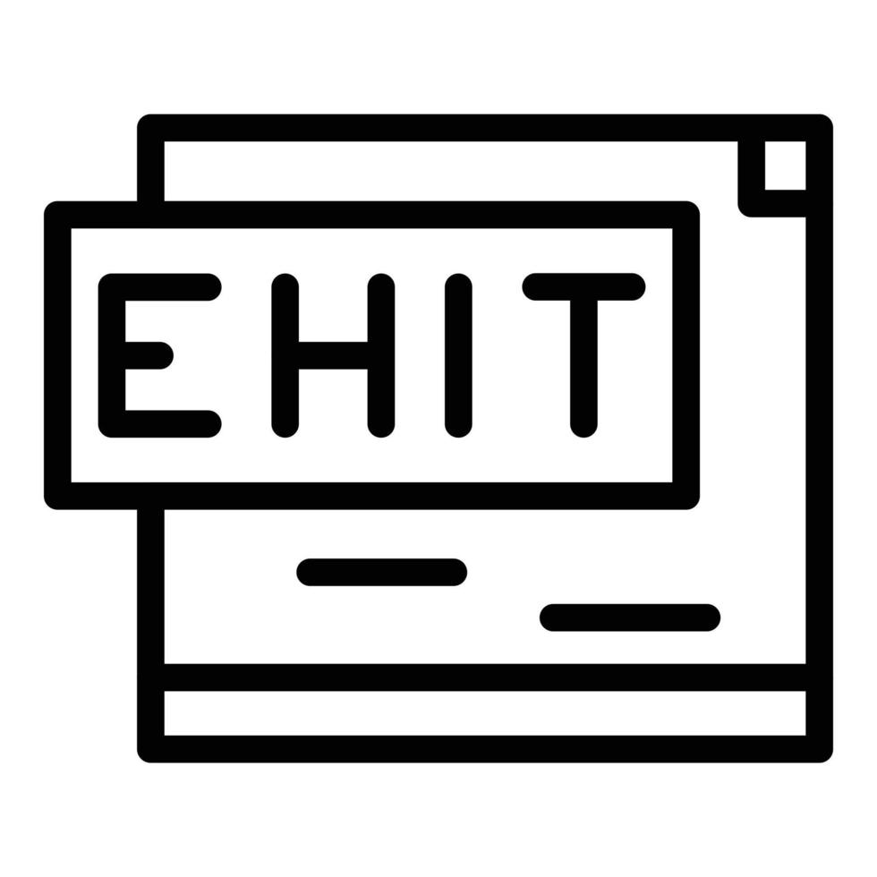 vector de contorno de icono de cms ehit. sitio web html