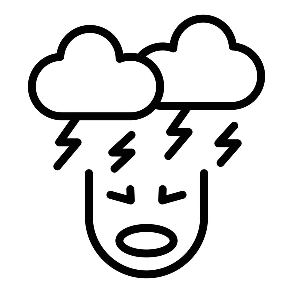 Stress storm icon outline vector. Panic attack vector