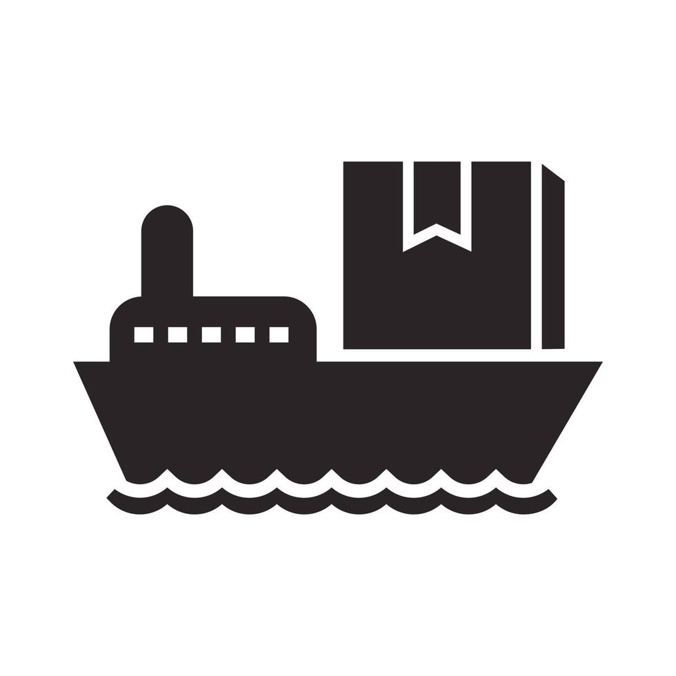 Sea delivery box icon, simple style vector