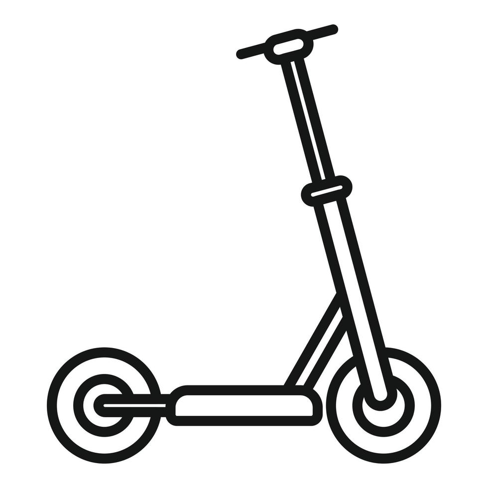 vector de contorno de icono de batería de scooter eléctrico. patear bicicleta