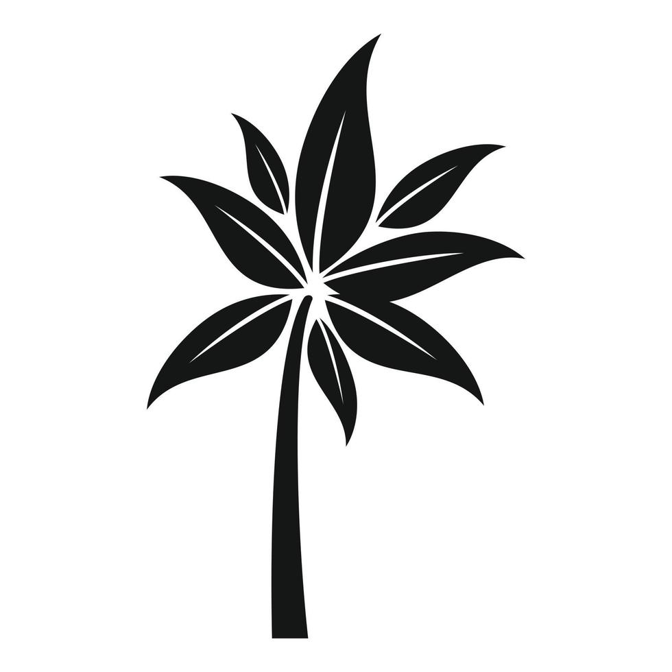 vector simple de icono de palmera de vacaciones. hoja de coco