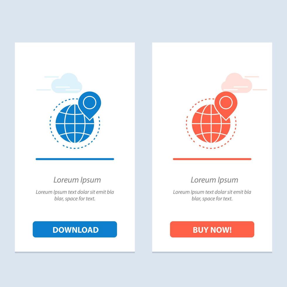 Globe Business Global Office Point World  Blue and Red Download and Buy Now web Widget Card Template vector