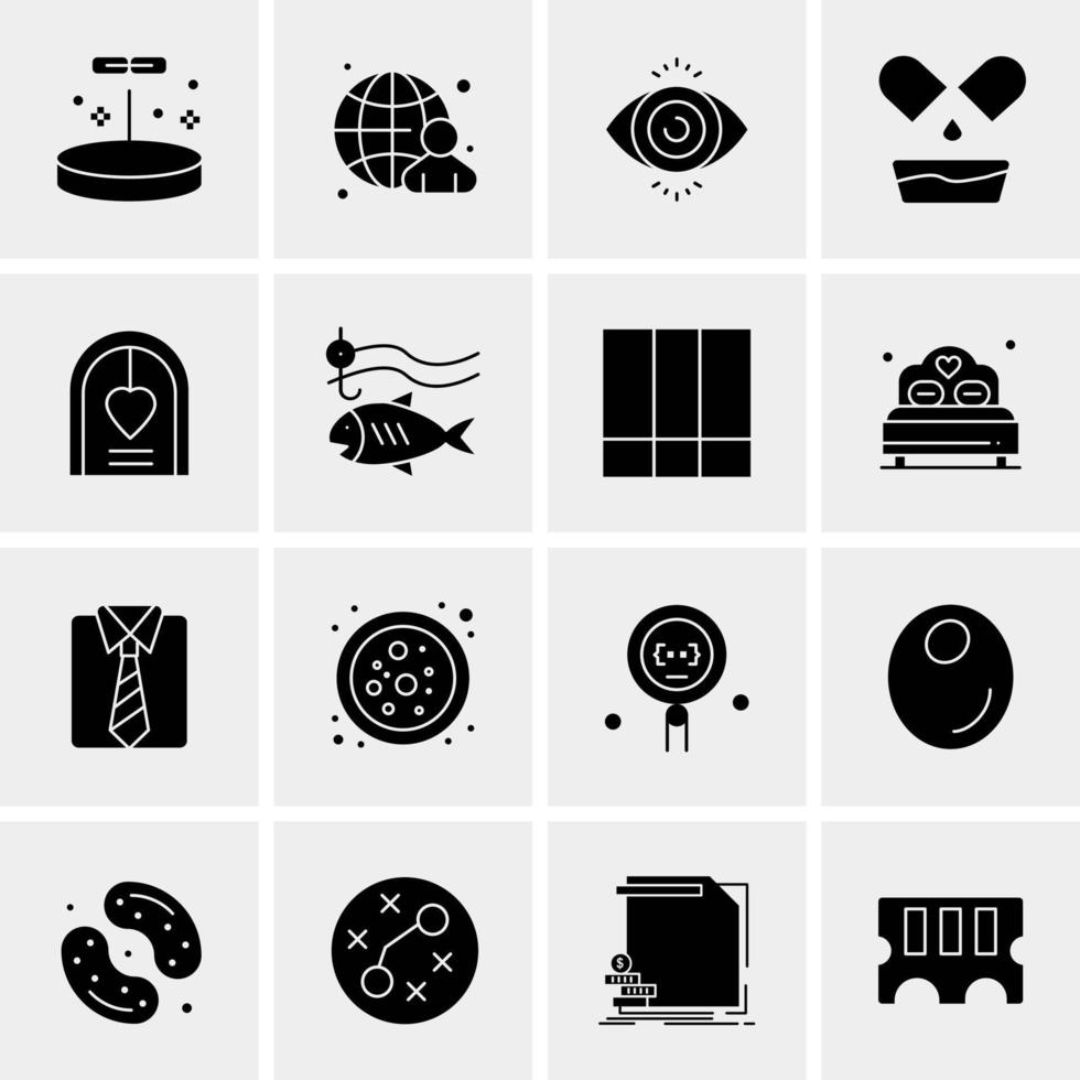 16 iconos de negocios universales vector ilustración de icono creativo para usar en proyectos relacionados con la web y dispositivos móviles