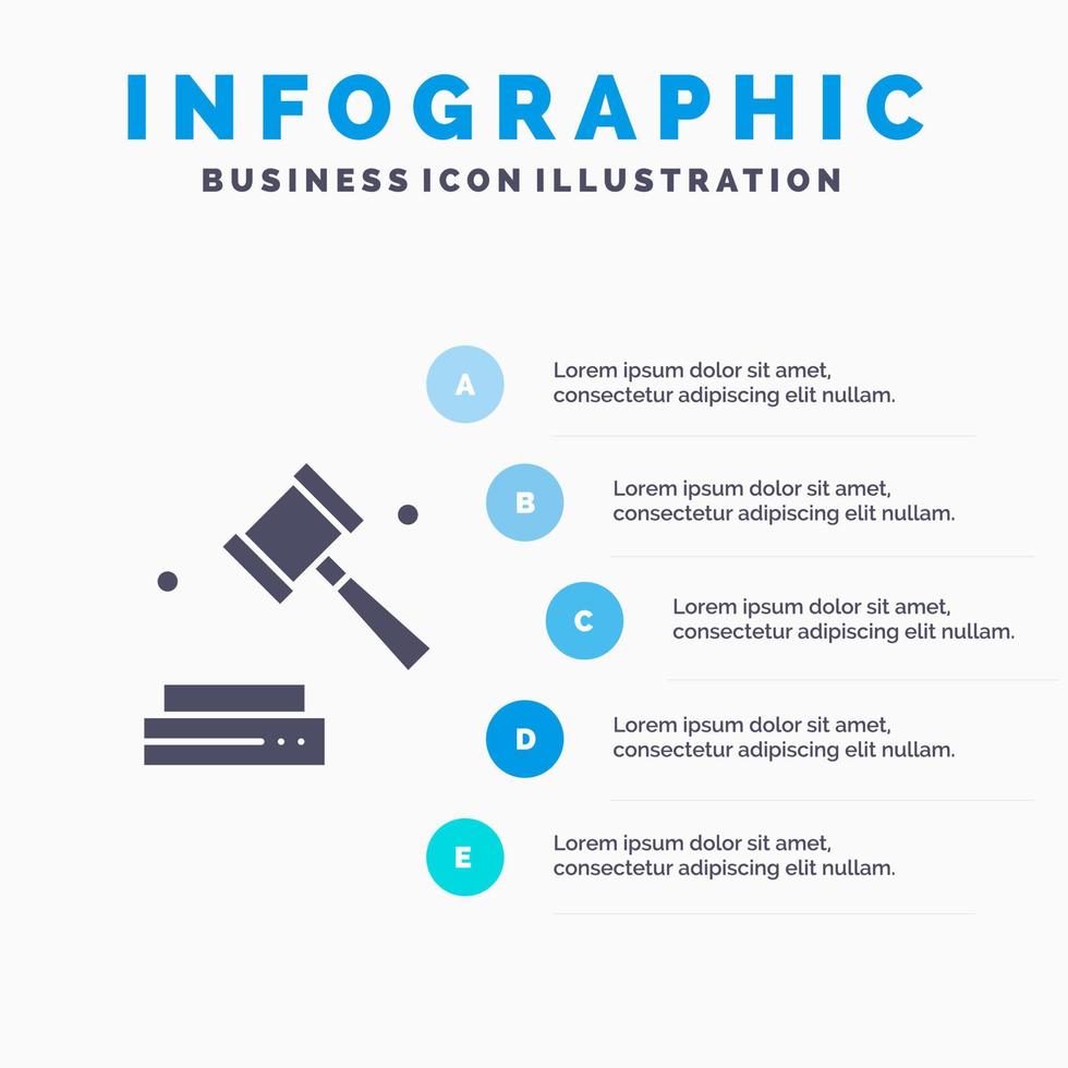 Business Copyright Digital Law Solid Icon Infographics 5 Steps Presentation Background vector