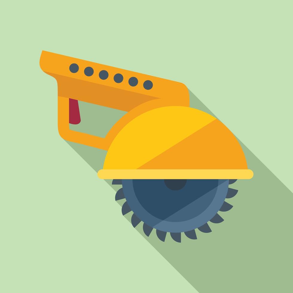 Circular electric saw icon flat vector. Power chain vector