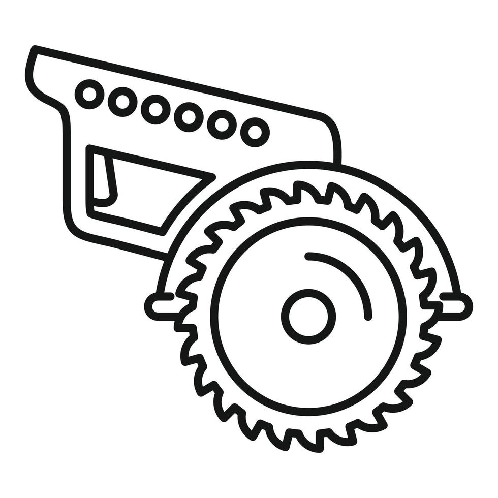 vector de contorno de icono de sierra eléctrica de potencia. cadena de madera