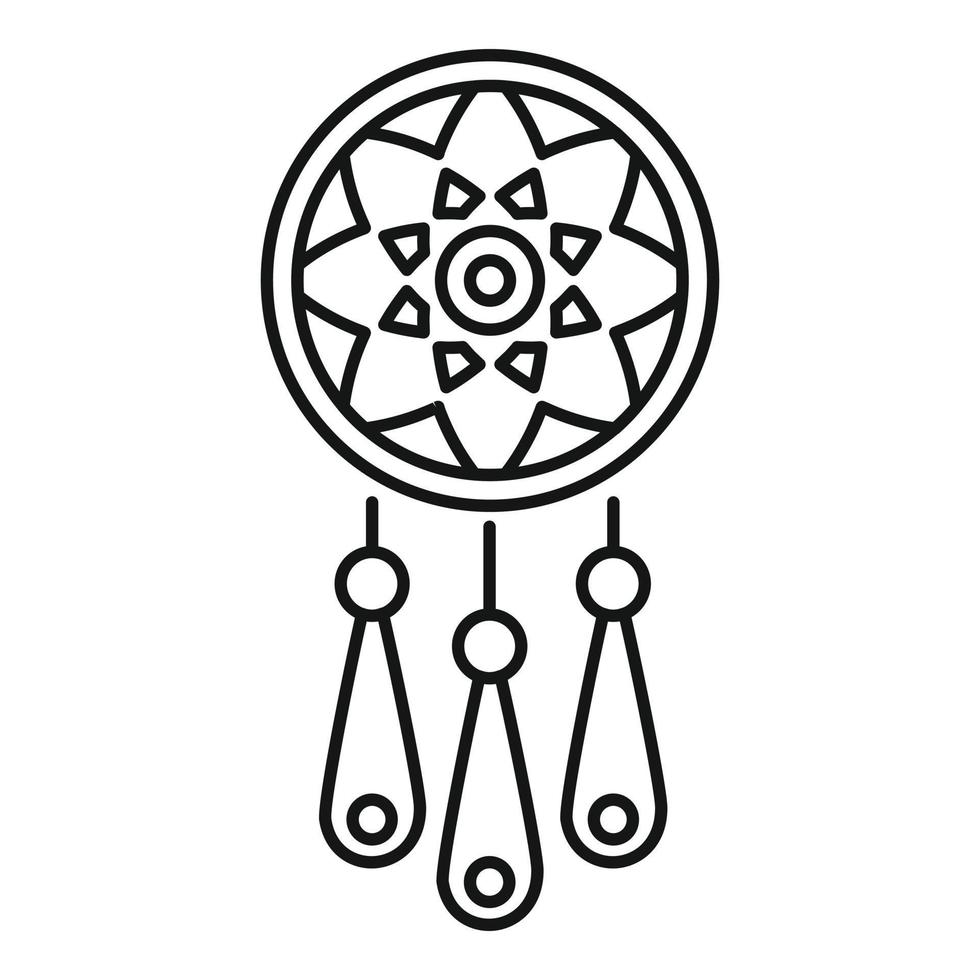 Dream catcher outline vector icon. Thin line black dream catcher