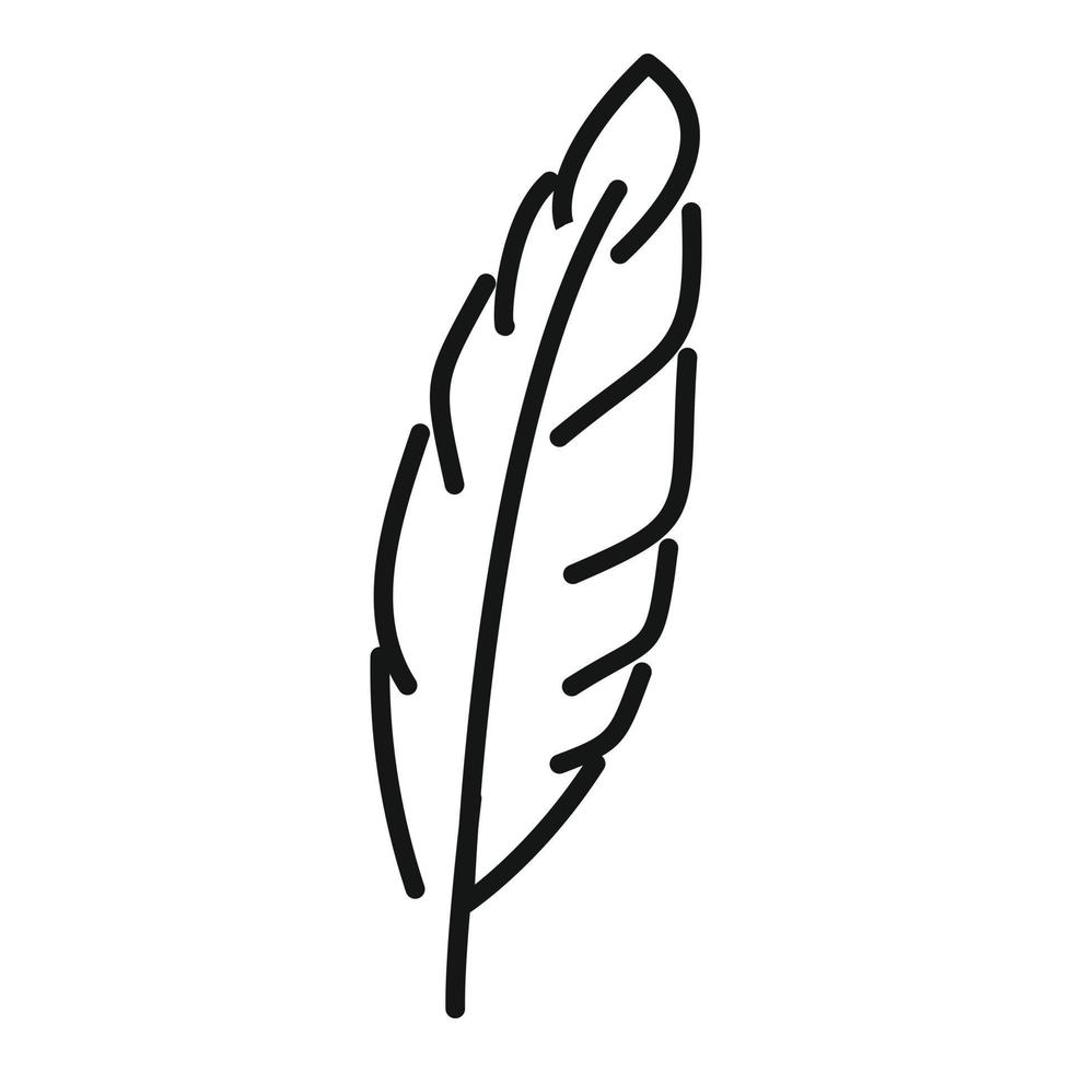 Bird feather icon outline vector. Pen plume vector