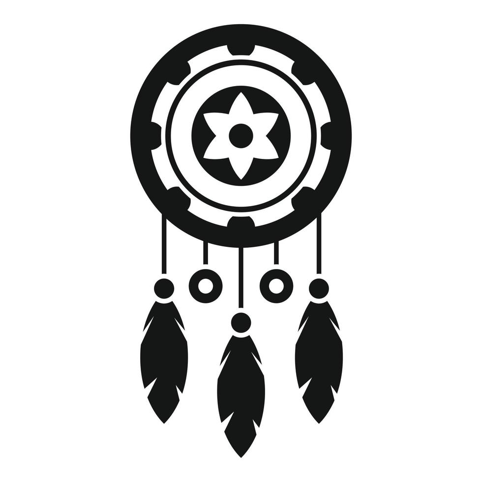 Native dream catcher icon simple vector. Aztec feather vector