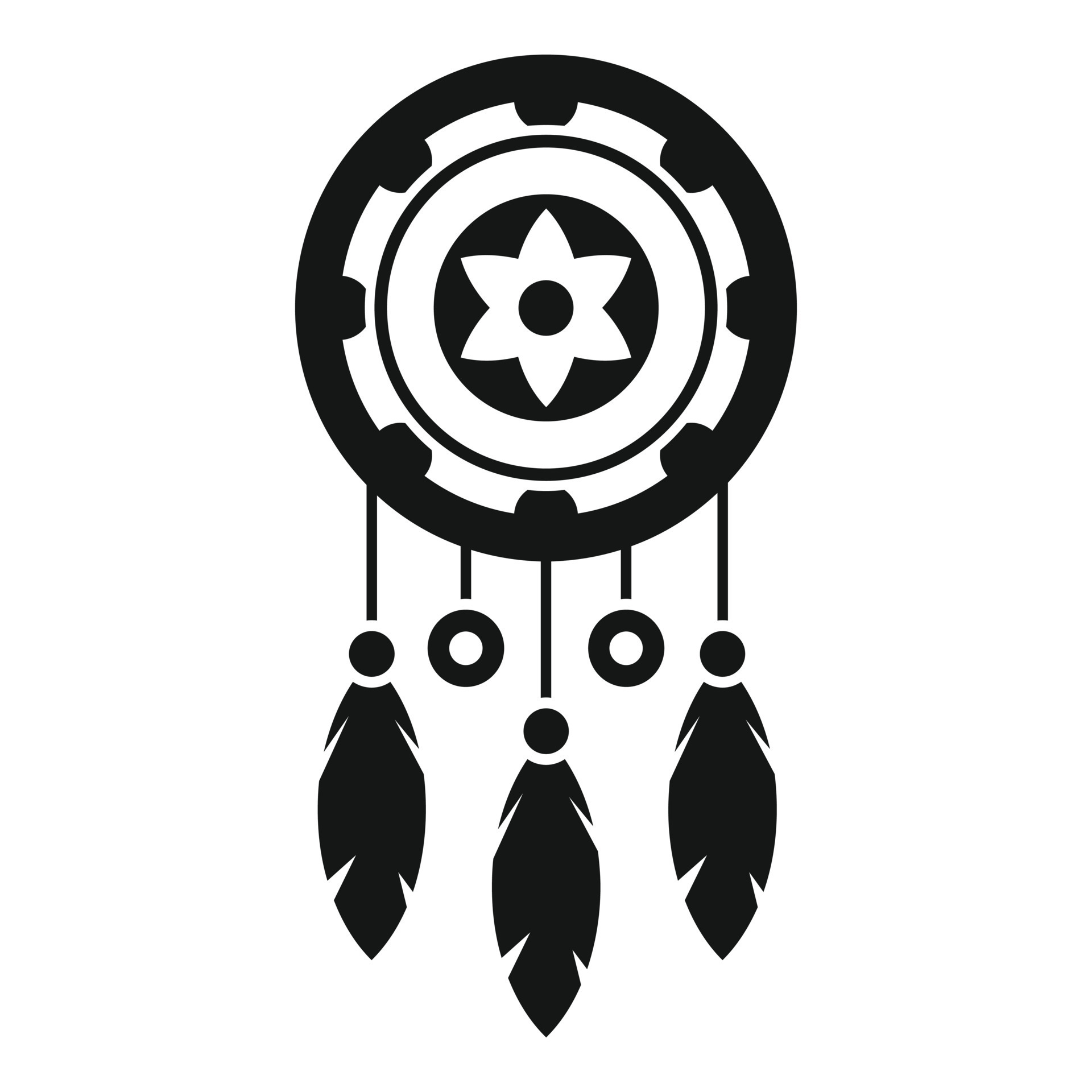 Feather dream catcher icon simple vector. Indian native 15205288 Vector Art  at Vecteezy