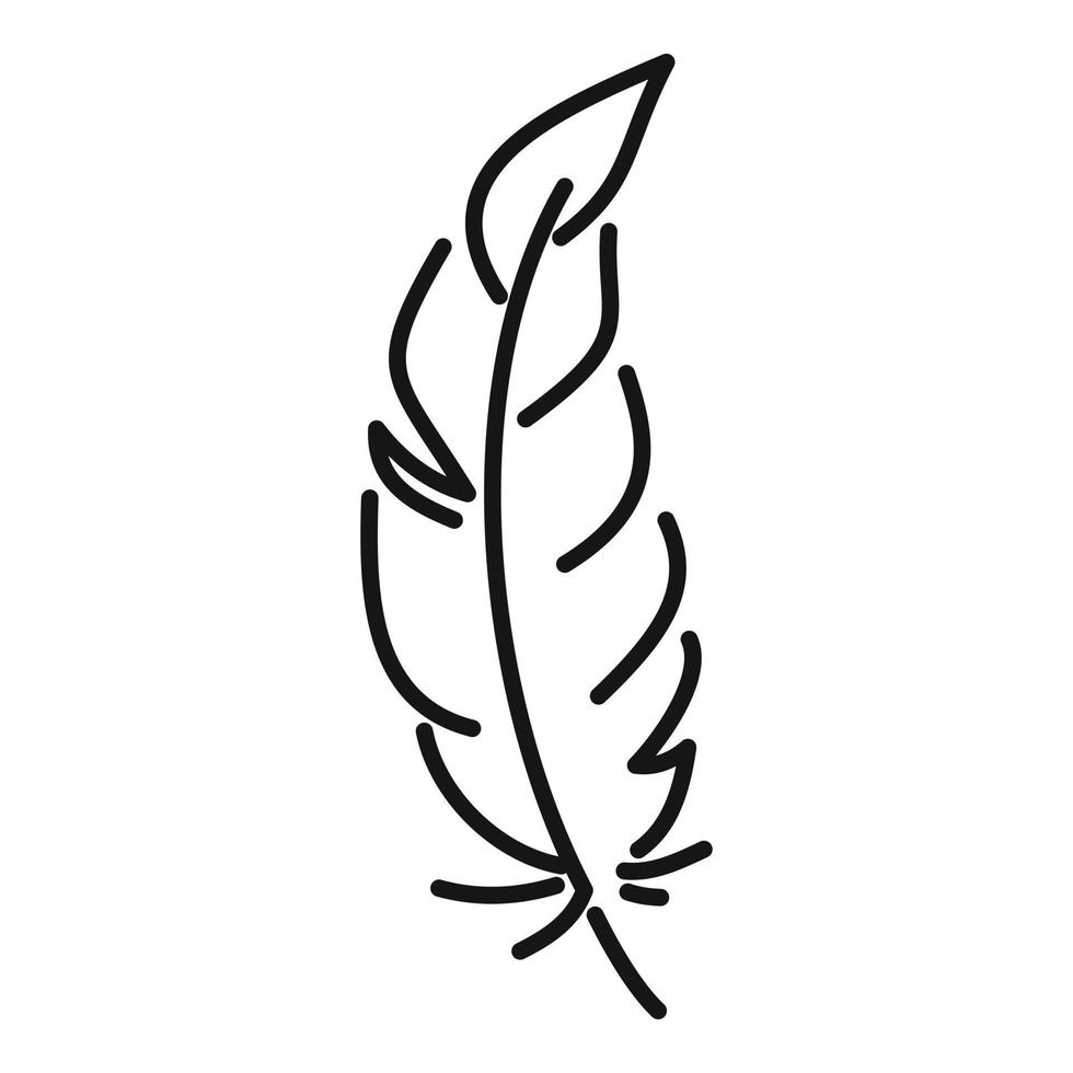 Feather shape icon outline vector. Ink pen vector