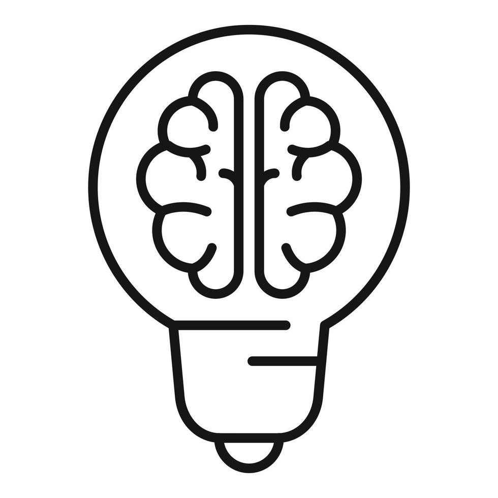 Brain idea icon outline vector. Mind goal vector