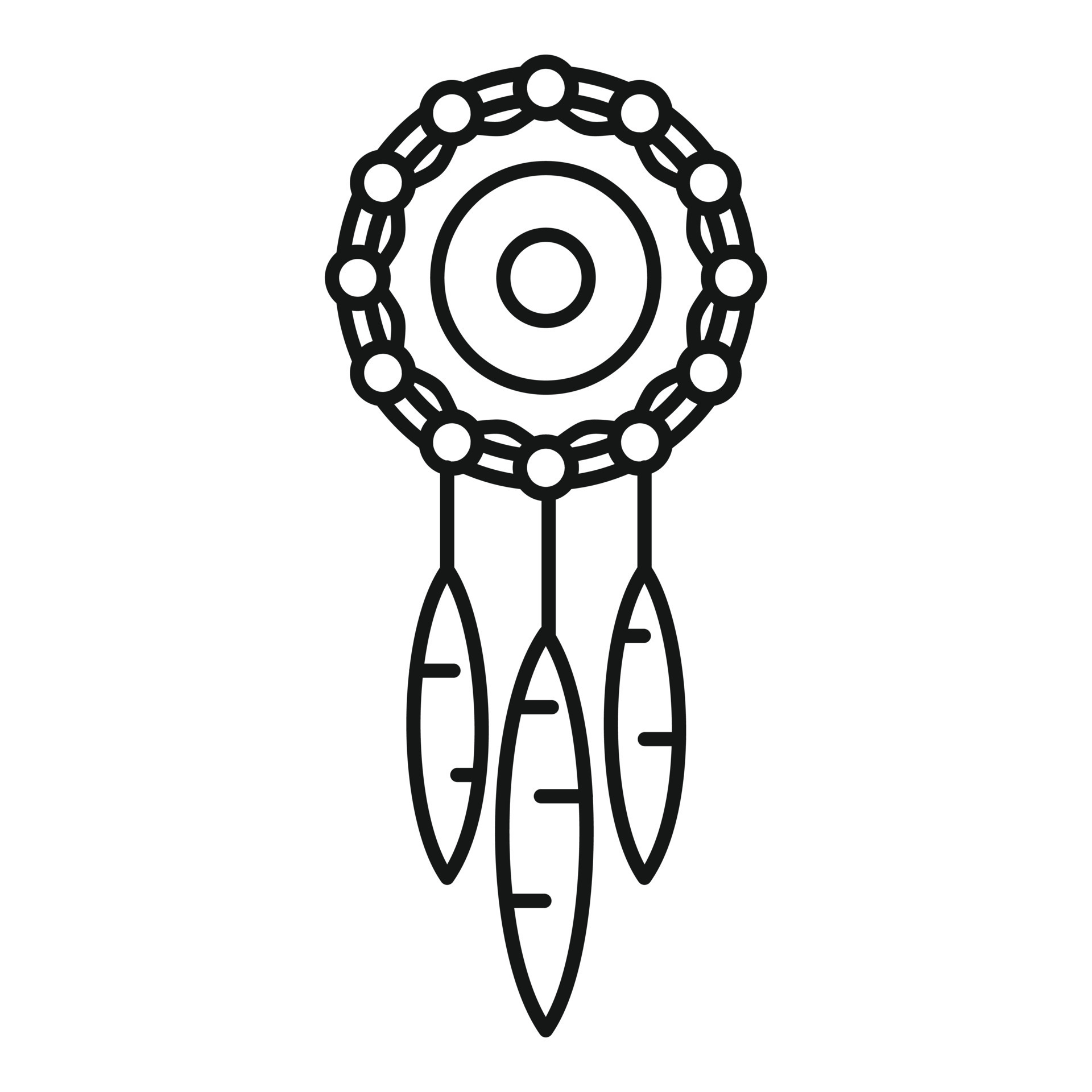 Dream catcher outline vector icon. Thin line black dream catcher