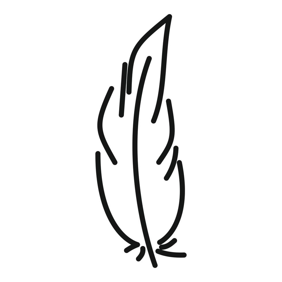 Drawing feather icon outline vector. Ink pen vector