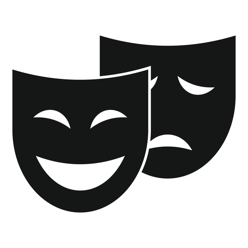 icono de máscara de escenario de teatro vector simple. película