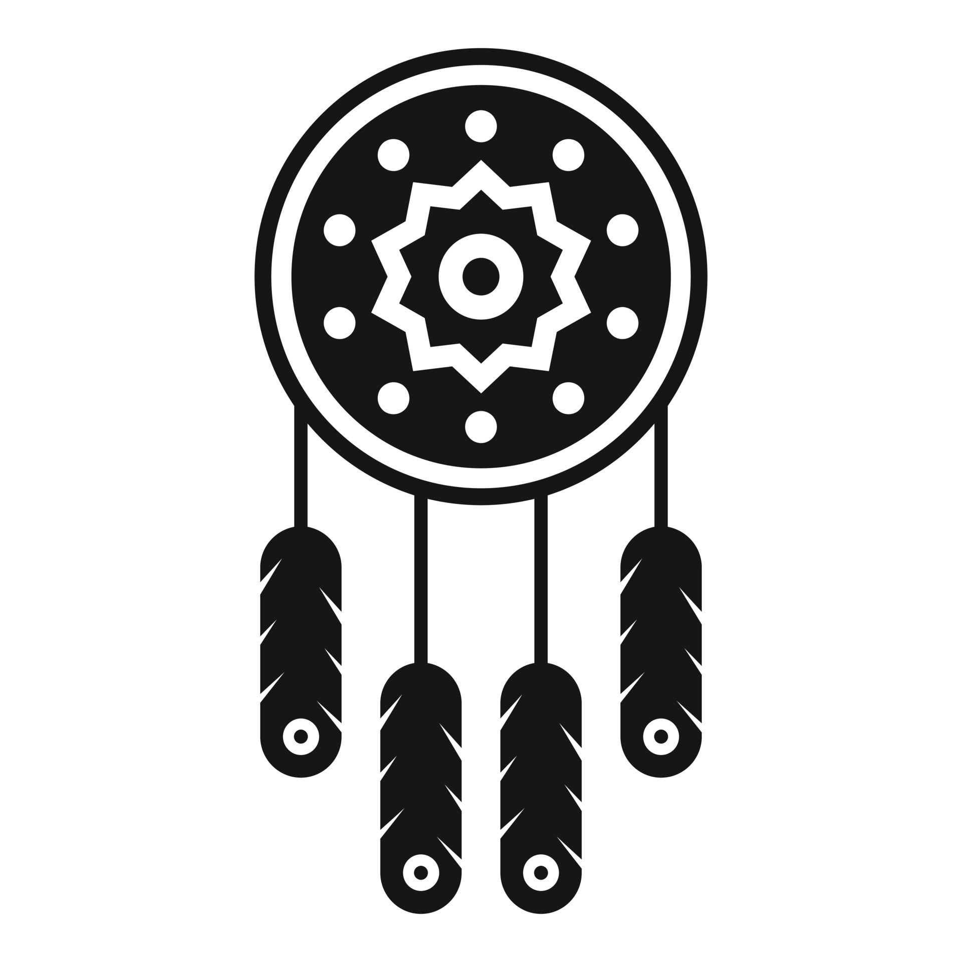 Indian Dream Catcher Icon Vector, Filled Flat Sign, Solid