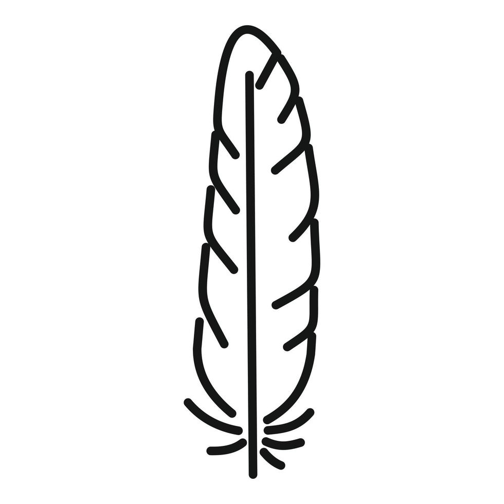 vector de contorno de icono de pluma esponjosa. pluma de tinta