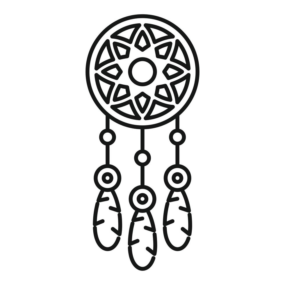 Dreams catcher icon, outline style 15899248 Vector Art at Vecteezy