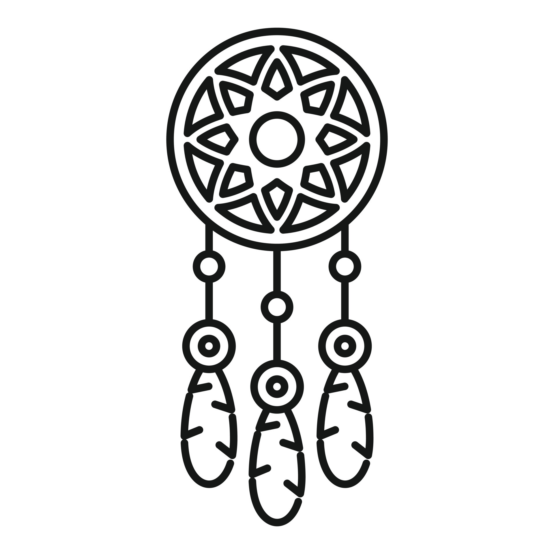 Native dream catcher icon outline vector. Aztec feather 15205213