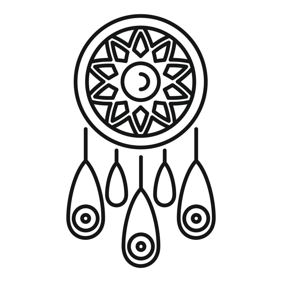 Native dream catcher icon outline vector. Aztec feather 15205213