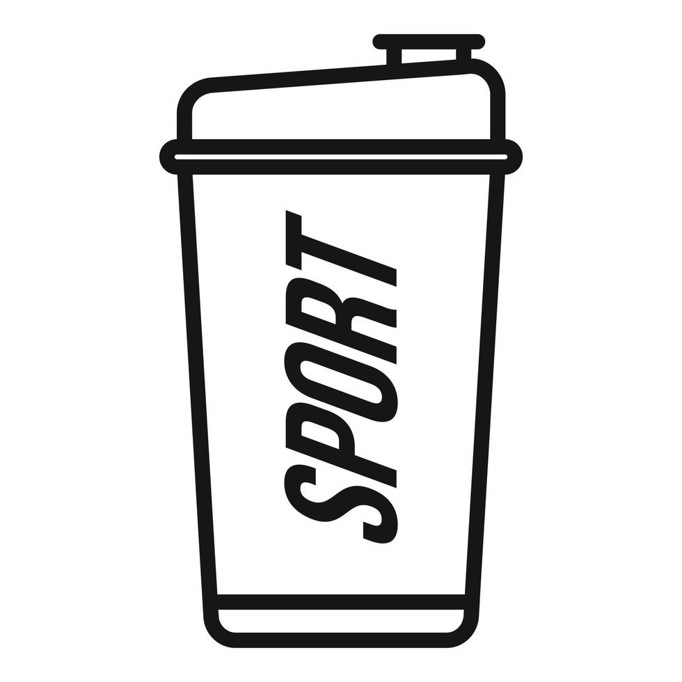 Sport shaker icon outline vector. Gym food vector