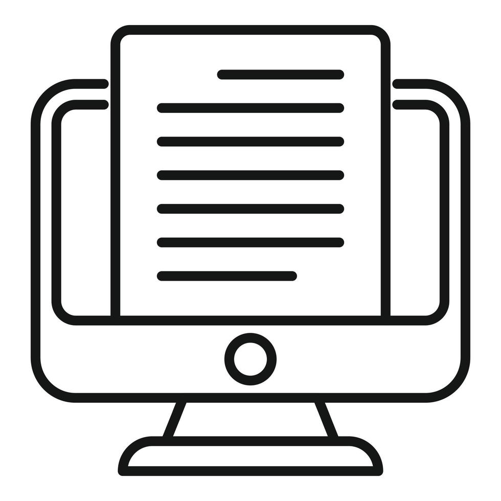Computer video scenario icon outline vector. Activity movie vector