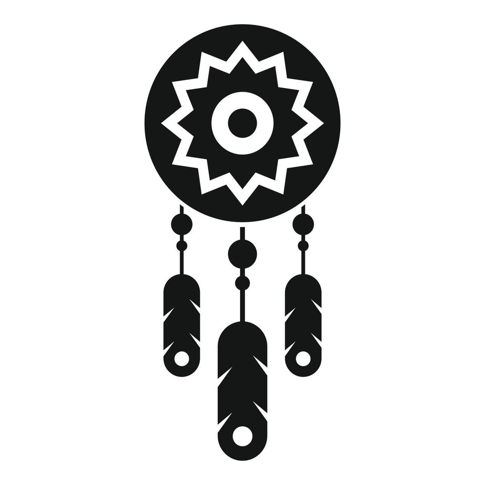 Floral dream catcher icon simple vector. Tribal native vector