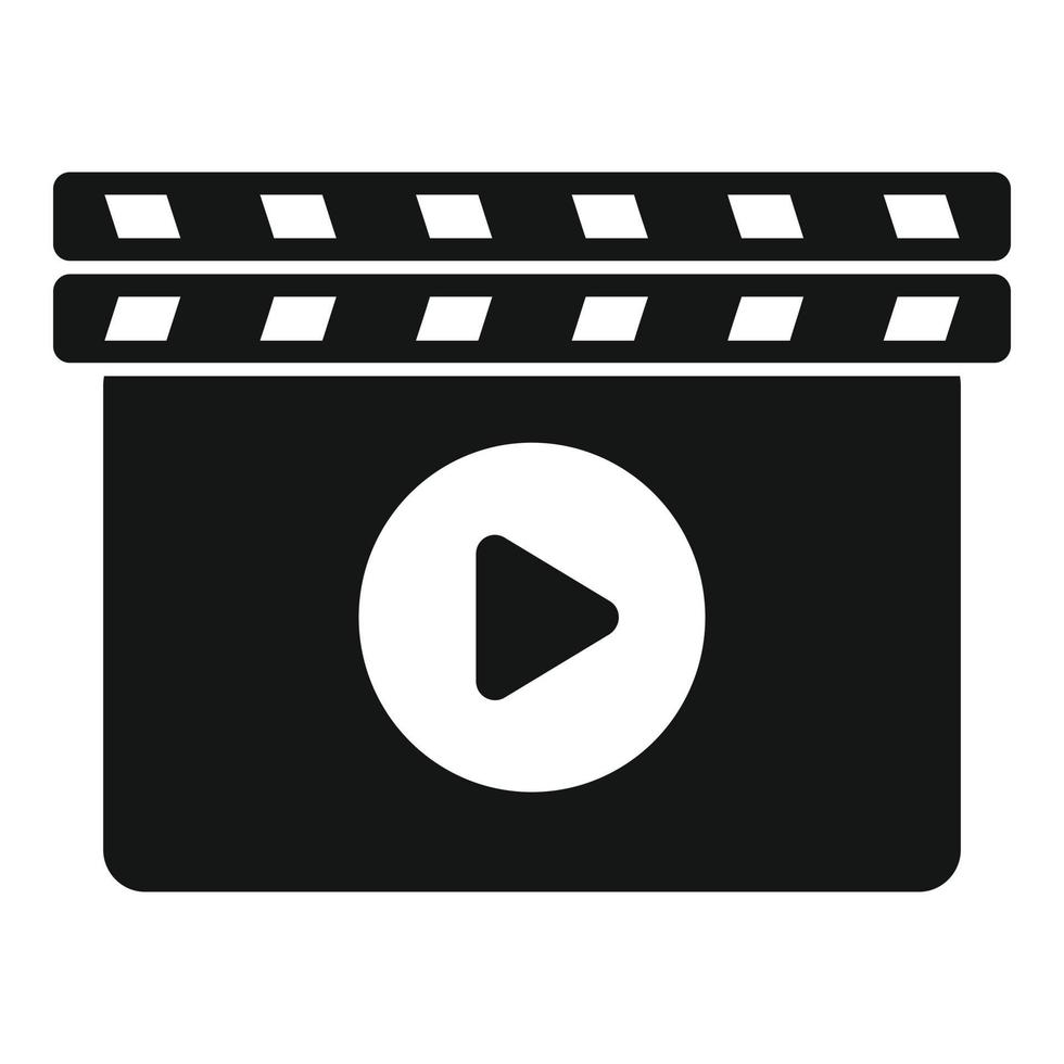 vector simple de icono de clapeta de vídeo. película de cine