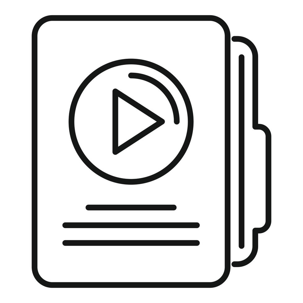 Scenario folder icon outline vector. Film movie vector