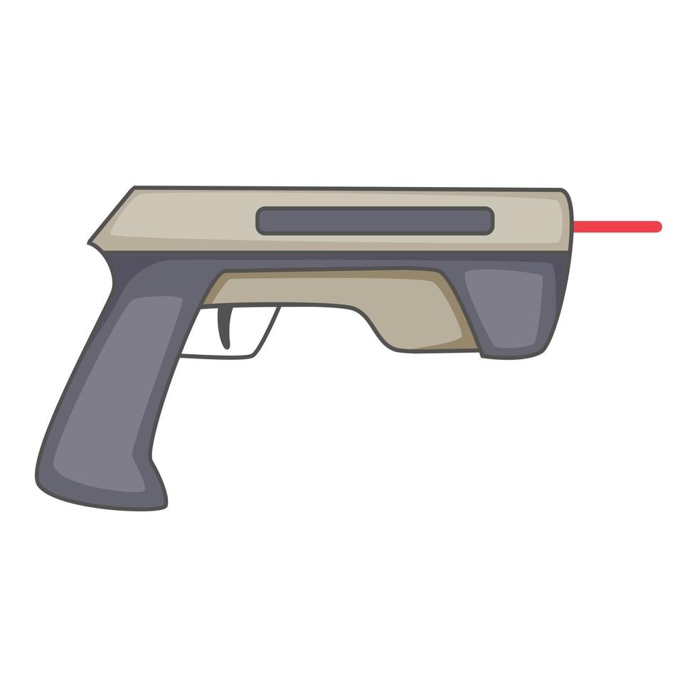 icono de pistola de rayo láser, estilo de dibujos animados vector