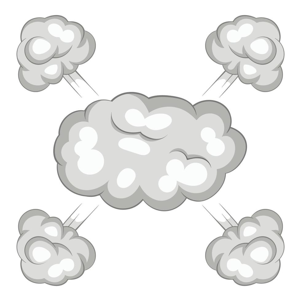 Explosion cloud icon, cartoon style vector